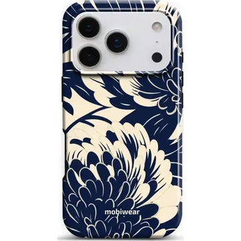Pouzdro na mobilní telefon Odolný obal Mobiwear Elite Pro - Apple iPhone 17 Pro - EA40E Modré a béžové květy (Odolné pouzdro, obal kryt Mobiwear Elite Pro - maximální ochrana mobilu Apple iPhone 17 Pro, zesílené hrany, přesné výřezy, pohodlné držení, odolná grafika, kvalitní)