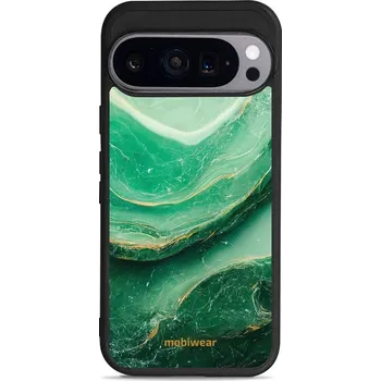 Pouzdro na mobilní telefon Lesklý kryt Mobiwear Glossy - Google Pixel 9 - G023G - Zelený mramor (Prémiové lesklé pouzdro, obal, kryt Mobiwear Glossy na mobil Google Pixel 9 - G023G - Zelený mramor, materiál Plast + TPU silikon - krytí po všech stranách, neošoupatelný potisk, tenké)