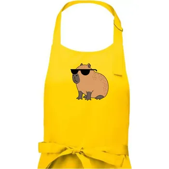 Kuchyňská zástěra Hustá kapybara - Pánská zástěra na vaření - Univerzální velikost ( Žlutá )