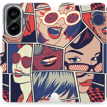 Pouzdro na mobilní telefon Flipové pouzdro Mobiwear - Xiaomi Poco F7 - VP18P Komiks (Knížkové flip pouzdro, obal, kryt na mobil Xiaomi Poco F7 - VP18P Komiks, materiál Umělá kůže + TPU - ochrana 360°, stojánek, silikonová vanička, magnetické zavírání)