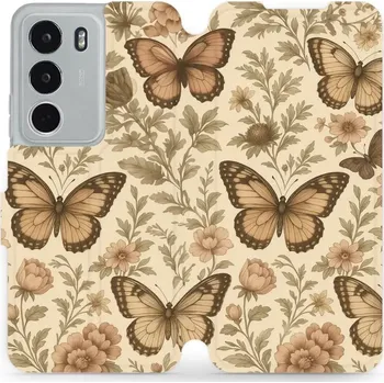 Pouzdro na mobilní telefon Flipové pouzdro Mobiwear - Realme C71 - VP92S Motýlové (Knížkové flip pouzdro, obal, kryt na mobil Realme C71 - VP92S Motýlové, materiál Umělá kůže + TPU - ochrana 360°, stojánek, silikonová vanička, magnetické zavírání)