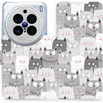 Flipové pouzdro Mobiwear - Vivo X200 Pro - M099P Kočičky (Knížkové flip pouzdro, obal, kryt na mobil Vivo X200 Pro - M099P Kočičky, materiál Umělá kůže + TPU - ochrana 360°, stojánek, silikonová vanička, magnetické zavírání)