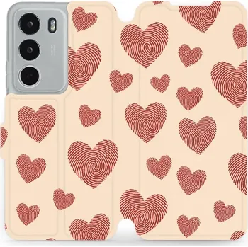 Pouzdro na mobilní telefon Flipové pouzdro Mobiwear - Realme C71 - VP93S Otisk srdce (Knížkové flip pouzdro, obal, kryt na mobil Realme C71 - VP93S Otisk srdce, materiál Umělá kůže + TPU - ochrana 360°, stojánek, silikonová vanička, magnetické zavírání)