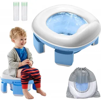 Nočník Sada 3v1: Skládací cestovní nočník pro děti + sáčky + taška