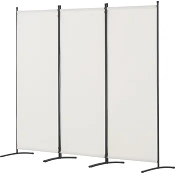 Paraván SucceBuy Skládací Paraván Bílý 228x184 CM 3 Panely Zástěna na Soukromí