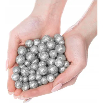 Vánoční dekorace STYROPIANOVÉ KULIČKY S BROKÁTEM NA DEKORACI STŘÍBRNÉ 300ks DEKORATIVNÍ