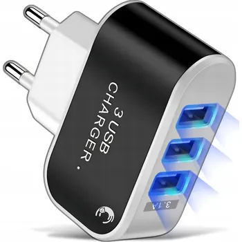 Rychlá síťová nabíječka pro telefon 3xUSB univerzální adaptér do zásuvky