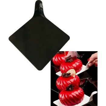 CZ distribuce Podložka s úchytem na dezert, plast 8x8cm (černý) 50 ks/bal