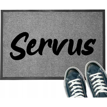 VSTUPNÍ ROHOŽKA ŠEDÁ | 40X60 ODOLNÁ MONOCHROMATICKÁ S POTISKEM SERVUS MIX VZORŮ