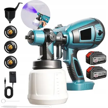 Stříkací pistole AKUMULÁTOROVÁ PISTOLE NA MALOVÁNÍ 18V VÝKONNÉ MALOVÁNÍ SE 2 AKU