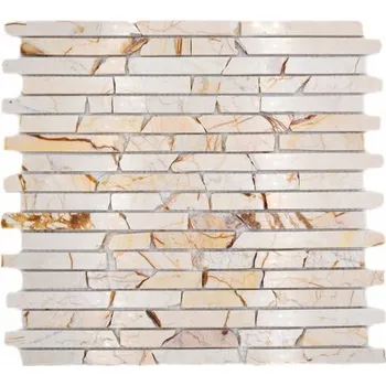 Obklad Kamenná mozaika, přírodní kámen béžová cihla