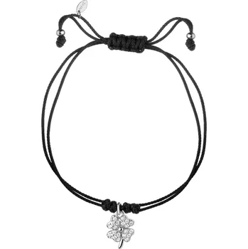 Náramek Náramek s prvky ze stříbra a zirkony - čtyřlístek - AP541-3817