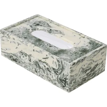 Úložný box FERM LIVING Krabička na kapesníky Mist, Emerald / Off-White