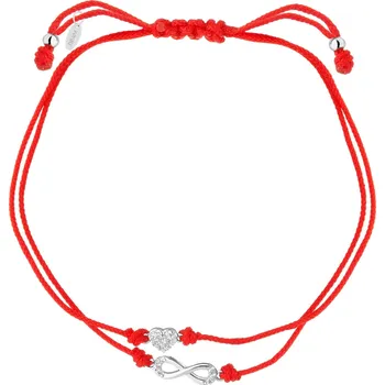 Náramek Náramek se stříbrnými prvky a zirkony - srdce, nekonečno - AP541-3826