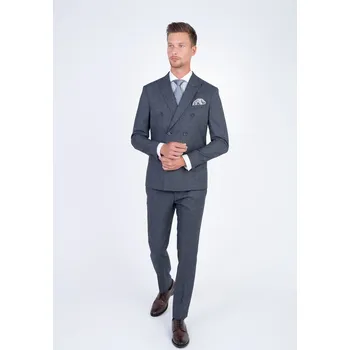 Pánský oblek Dvouřadý károvaný oblek V přiléhavém střihu 192653