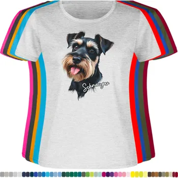 Dámské tričko damske-levne-bavlnene-tricko-digitalni-potisk-pes-knirac Barva: Ash melange - popelová směs, velikost: XS