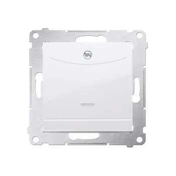 Elektrická zásuvka Spínač na kartu 2 násobný (přístroj s krytem), s orientačním LED podsvětlením, Simon 54, barva bílá