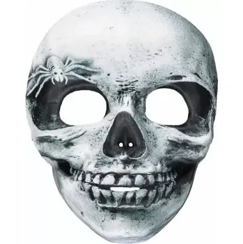 Party dekorace Strašidelná maska lebka s pavoukem
