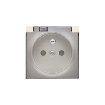Elektrická zásuvka Kryt 1 násobné zásuvky, s uzemněním, se clonkami, IP44, průhledné víčko, Simon 54, barva zlatá metalizovaná