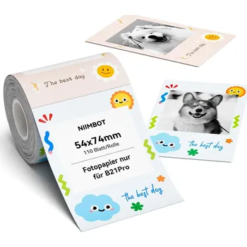 Speciální papír NIIMBOT Foto papír – samolepicí štítky pro tiskárnu B21 Pro Best Day (54 × 74 mm) - 110ks/role