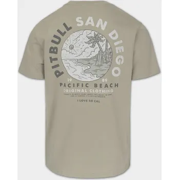 Pánské tričko PitBull West Coast Triko PLANET SURF - béžové M