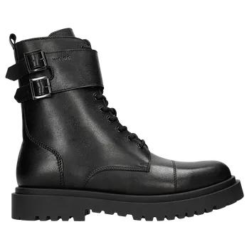 Pánské polobotky Černé Kožené Pánské Motorkářské Boty Na Zip Wojas 2412441 45