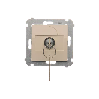 Elektrická zásuvka Spínač jednopólový na klíč (přístroj s krytem), 2 polohový, řazení 0-1, Simon 54, barva krémová