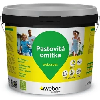Omítka silikonová weberpas silikon rýhovaná 2 mm OK1B 25 kg