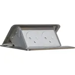 Pop-up blok, 2x zásuvka 230V, surface, nerez matný / bílá, kabel 2m