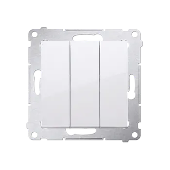 Elektrická zásuvka Spínač jednopólový 3 násobný (přístroj s krytem), s orientačním LED podsvětlením, řazení 1So+1So+1So, Simon 54, barva bílá