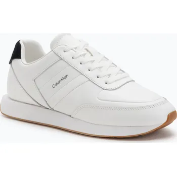 Pánské tenisky Pánské boty Calvin Klein YM0YM01381 Retro Runner Leather Tape bright white/black/gum