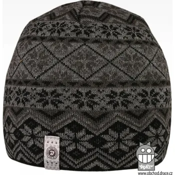 Čepice Merino pletená čepice Dráče - Oslo 01, černá / šedá Barva: Černá, Velikost: 56-58
