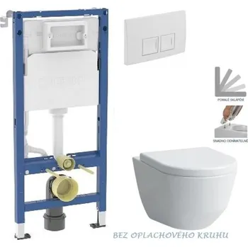 WC sada GEBERIT DuofixBasic s bílým tlačítkem DELTA50 + WC LAUFEN PRO RIMLESS + SEDÁTKO 458.103.00.2 50BI LP1