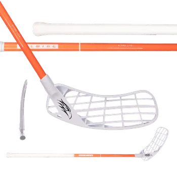 Florbalová hůl Salming Nitrolite Hawk 29 Coral/White vel. 103cm (= 113cm) pravá kulatá (pravá ruka dole)