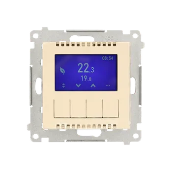 Elektrická zásuvka Termostat digitální programovatelný (přístroj s krytem), Simon 54, barva krémová