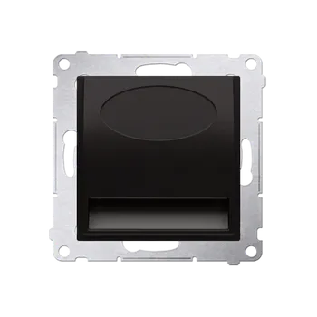 Elektrická zásuvka LED osvětlení (přístroj s krytem), 14 V / 0,42 W, barva světla teplá bílá (3100 °K), Simon 54, barva antracitová metalizovaná