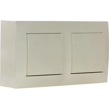 Elektrická zásuvka Nástěnný blok s vypínačem - 2x vypínač ř.1 (jednopólový), barva krémová