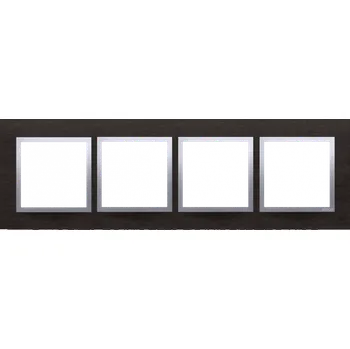 Elektrická zásuvka Rámeček 4 násobný, kovový, Simon 54 Nature, tmavý nerez / stříbrná metalizovaná