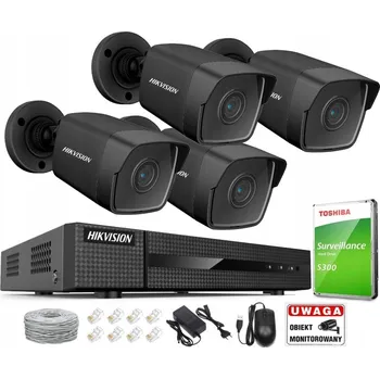 Bezpečnostní kamera SADA IP MONITORINGU HIKVISION 4x 4Mpx PoE ČERNÁ