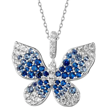 Přívěsek Stříbrný přívěsek se zirkony - motýl - AP537-4576