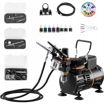 Stříkací pistole Sada stříkací pistole 120W s kompresorem, 2 ventilátory a 3 trysky