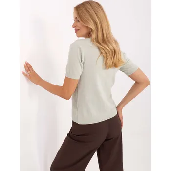 Dámský svetr P-M Dámský svetr PM-SW-PM-5053.39 s krátkým rukávem Barva: Zelená, Velikost: S/M