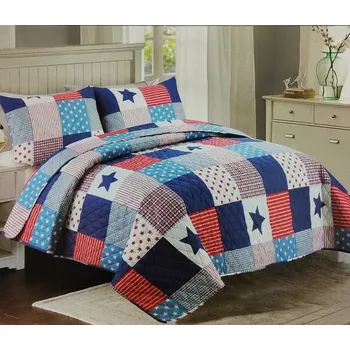 Přehoz na lůžko Sofy Přehoz na postel 200x240 - Patchwork s hvězdami