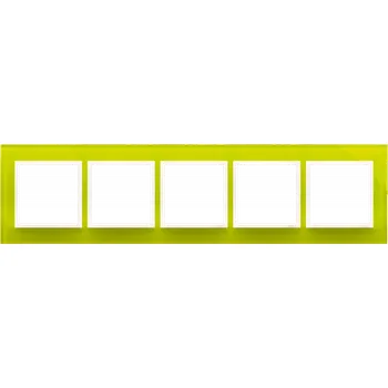 Elektrická zásuvka Rámeček 5 násobný, skleněný, Simon 54 Nature, limetková / bílá