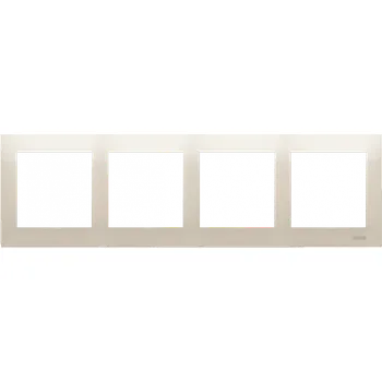 Elektrická zásuvka Rámeček 4 násobný, pastelový, Simon 54, barva krémová