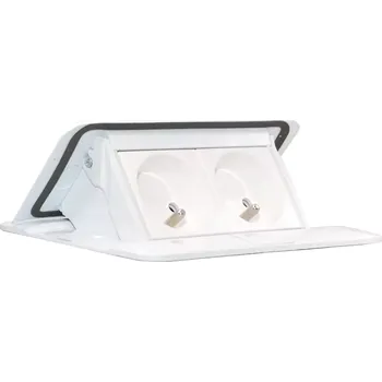 Elektrická zásuvka Pop-up blok, 2x zásuvka 230V, bílá lesklá barva, kabel 2m