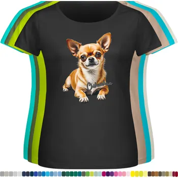 Dámské tričko damske-levne-bavlnene-tricko-digitalni-potisk-pes-civava Barva: Black -černá, velikost: 3XL