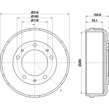 Brzdový buben HELLA PAGID Brzdový buben 8DT 355 300-451