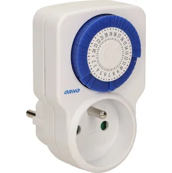 modulární přístroj a rozvaděč ORNO Mechanická zásuvka s časovačem, 24 hodin