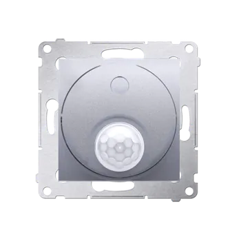 Elektrická zásuvka Spínač se senzorem pohybu a relé (přístroj s krytem), s ochranou proti neoprávněnému přístupu k ovládacím prvkům, Simon 54, barva stříbrná metalizovaná